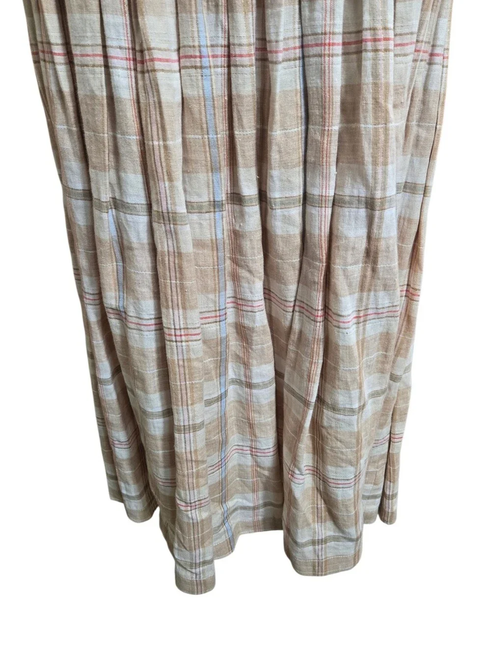 Tommy Hilfiger Beige Plaid Midi Skirt